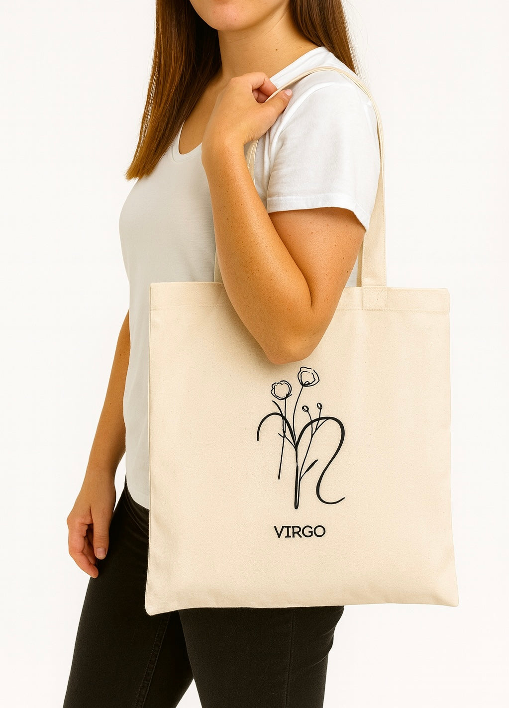 Zodiac Flower Totes - Astrology - Inspired Floral Canvas Bags