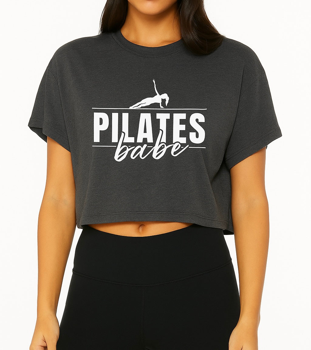 Women's Pilates Crop Tee | Lightweight Gym Activewear | Cute workout for Fitness, Yoga and Everyday Wear
