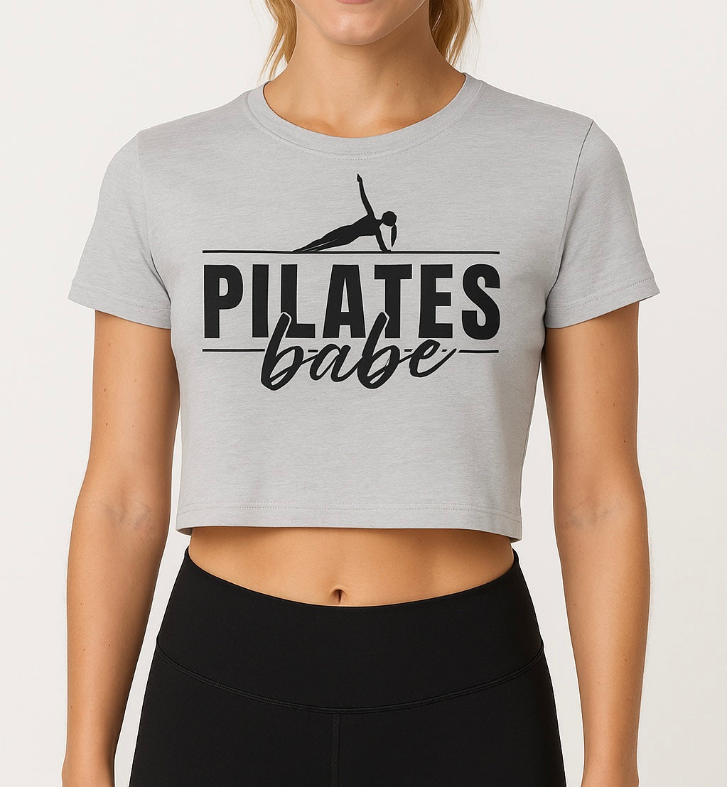 Women's Pilates Crop Tee | Lightweight Gym Activewear | Cute workout for Fitness, Yoga and Everyday Wear