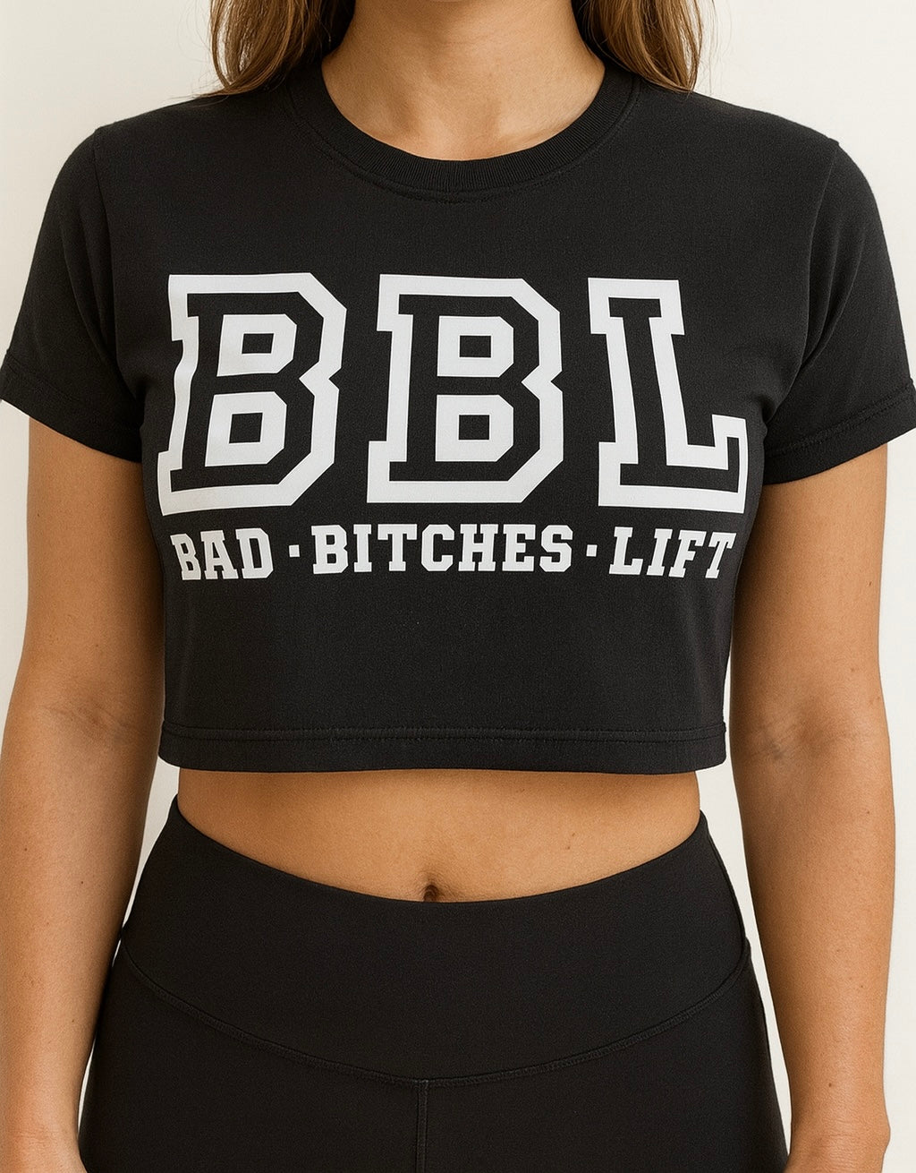 "BBL Bad Bitches Lift Crop Top - Women's Gym Shirt | Fitness Motivation Workout Tee"