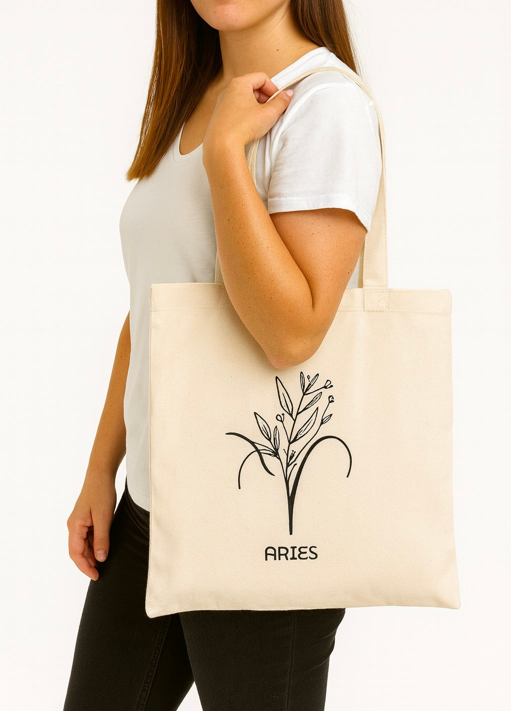 Zodiac Flower Totes - Astrology - Inspired Floral Canvas Bags