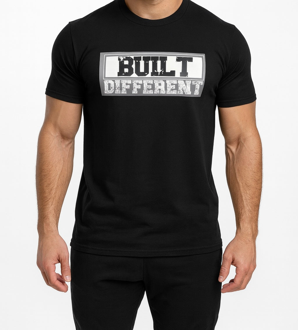 Built Different Graphic Tee | Motivational Fitness Shirt for Men & Women