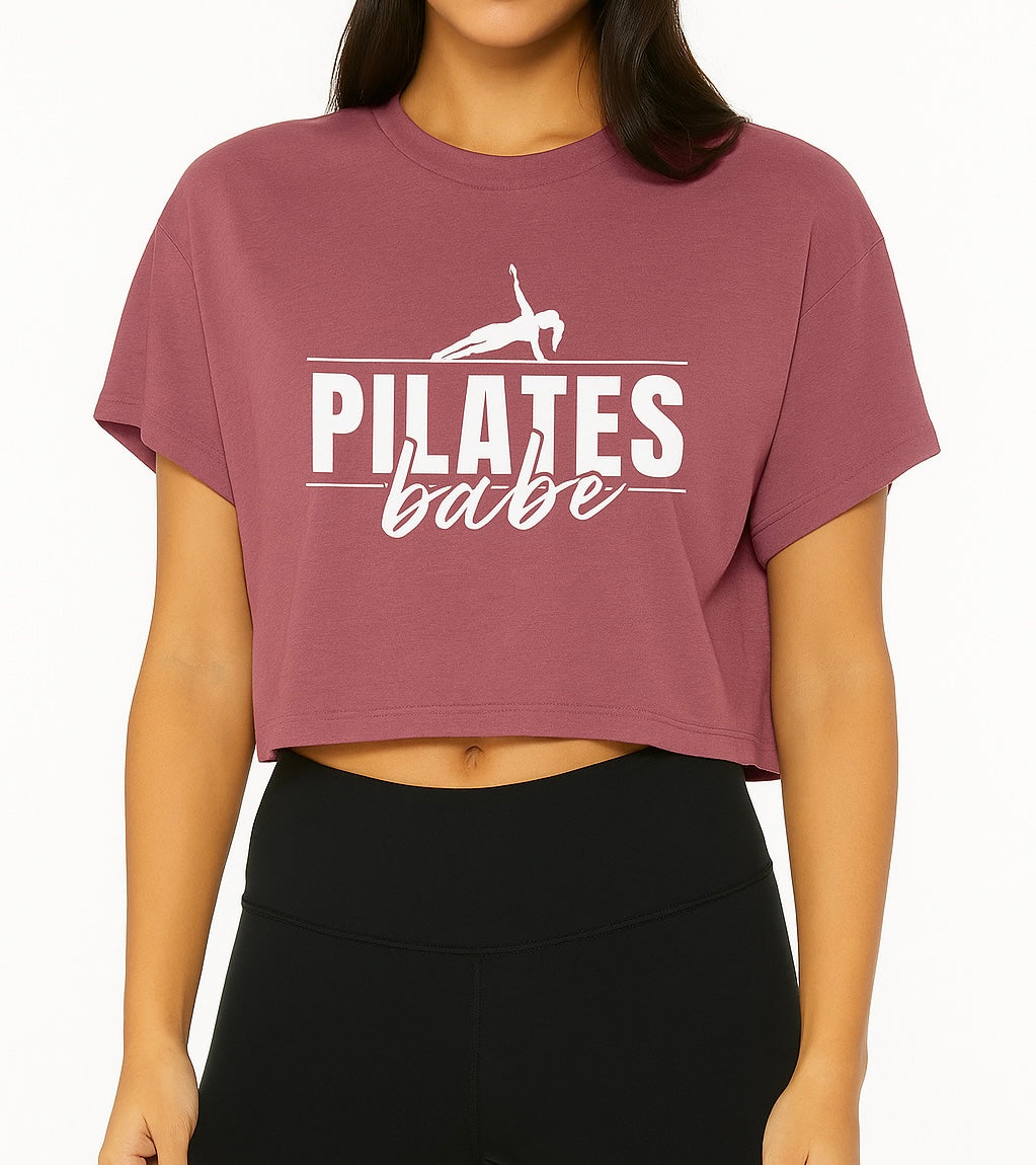 Women's Pilates Crop Tee | Lightweight Gym Activewear | Cute workout for Fitness, Yoga and Everyday Wear