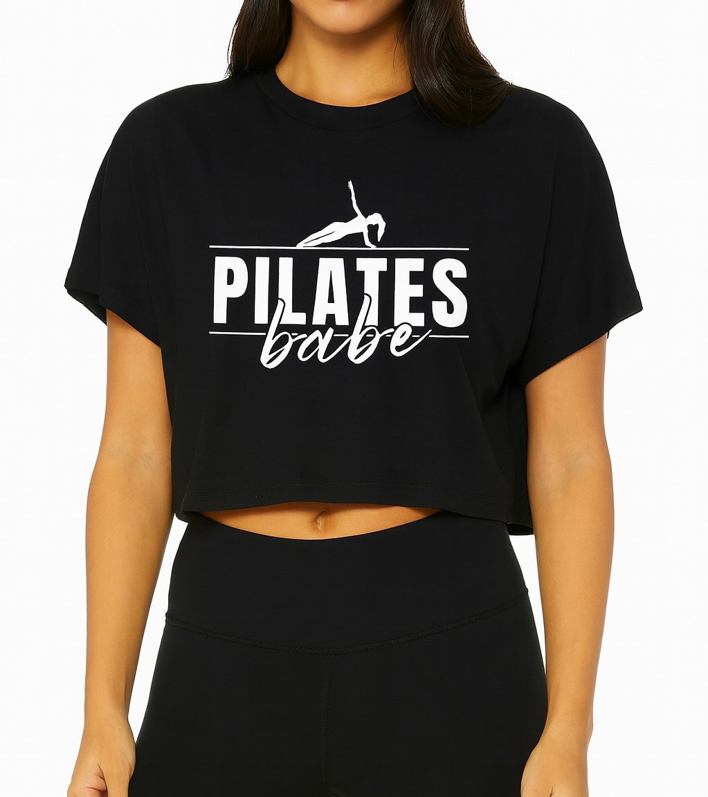 Women's Pilates Crop Tee | Lightweight Gym Activewear | Cute workout for Fitness, Yoga and Everyday Wear
