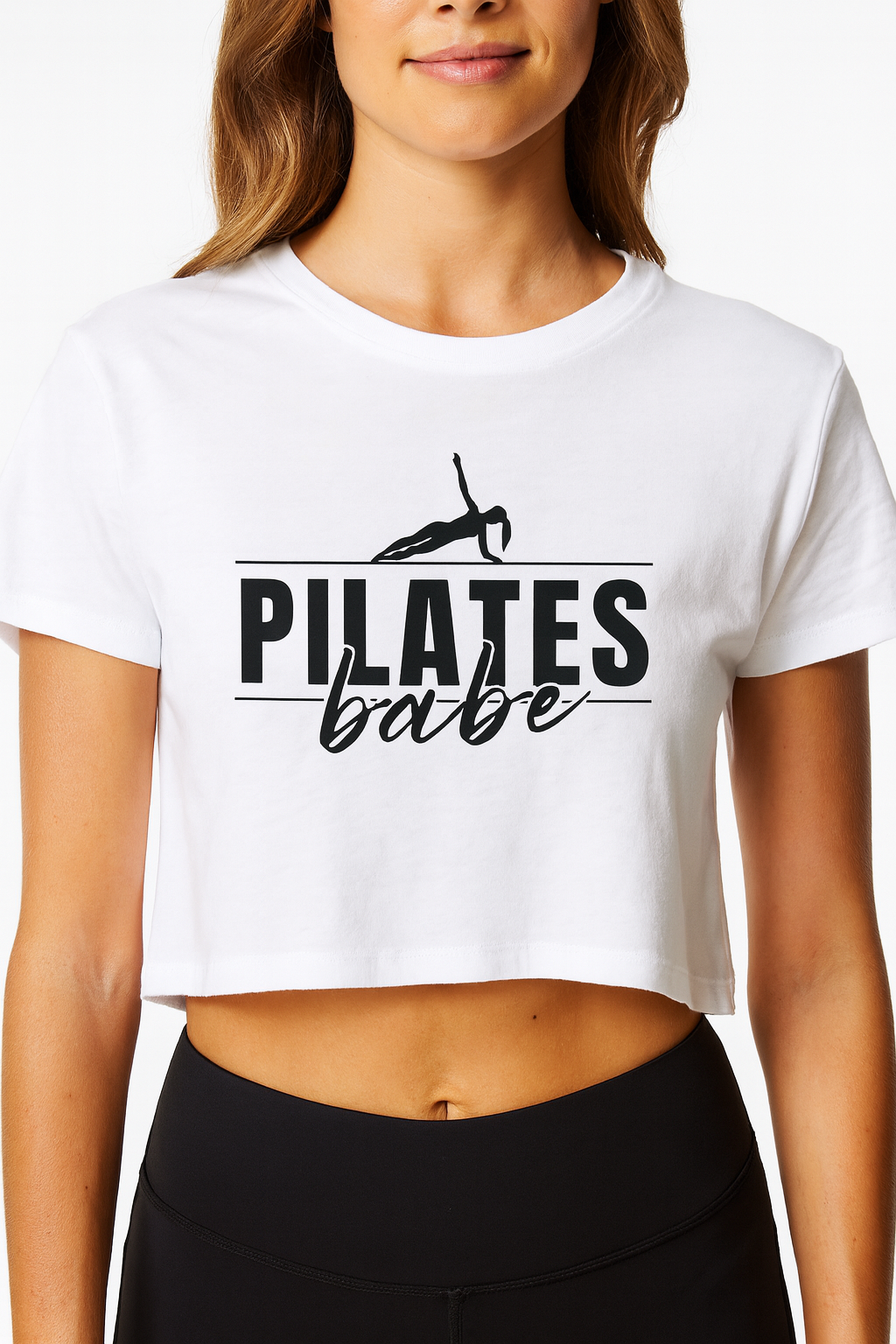 Women's Pilates Crop Tee | Lightweight Gym Activewear | Cute workout for Fitness, Yoga and Everyday Wear