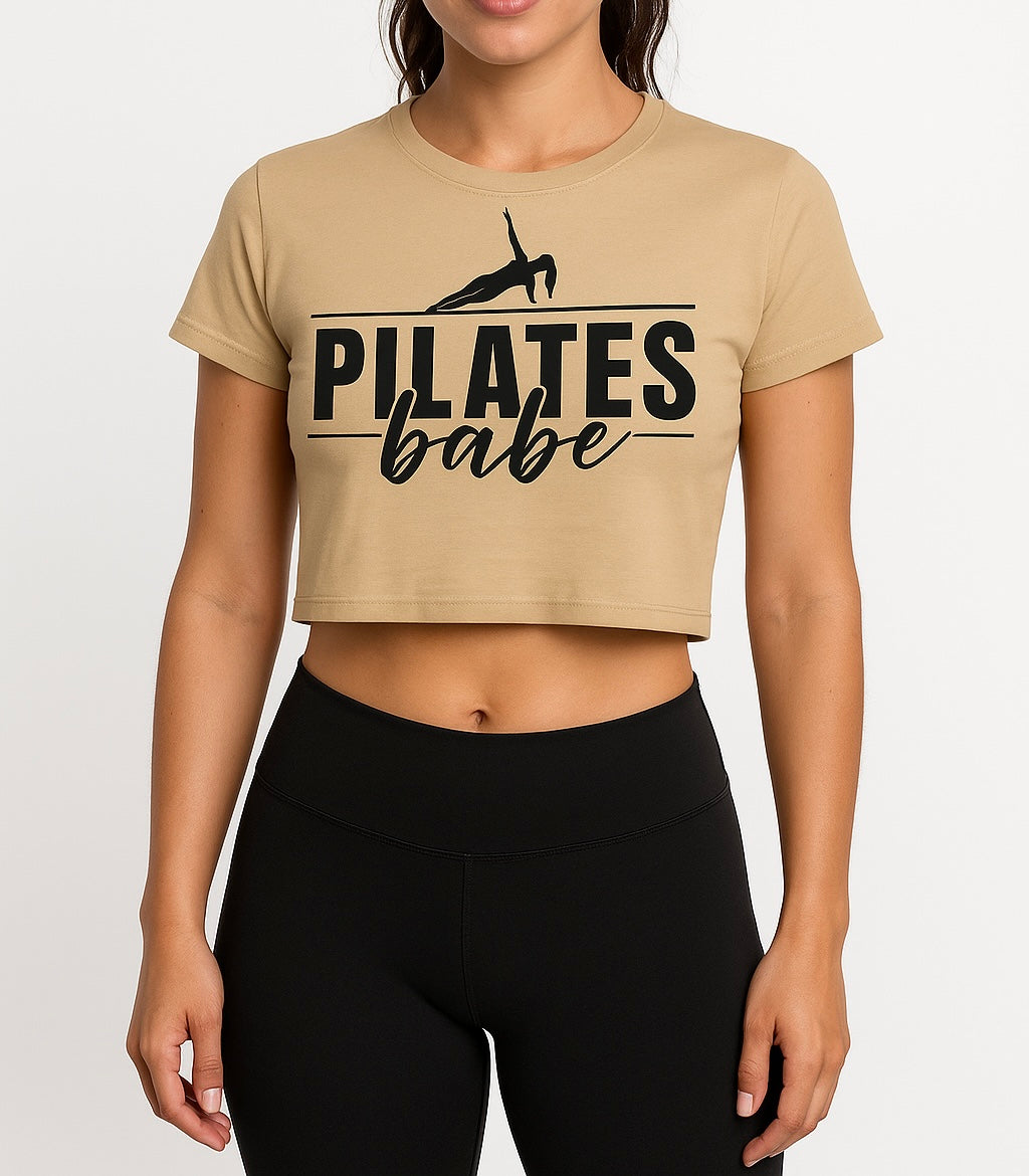 Women's Pilates Crop Tee | Lightweight Gym Activewear | Cute workout for Fitness, Yoga and Everyday Wear